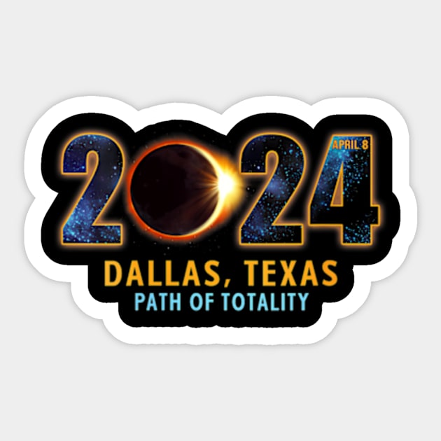 Wos Dallas Texas Total Solar Eclipse 2024 Sticker by SanJKaka